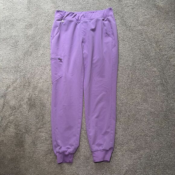 Figs Womens Zamora Jogger Scrub Pants Medium Length Lilac No Drawstring - Picture 1 of 6